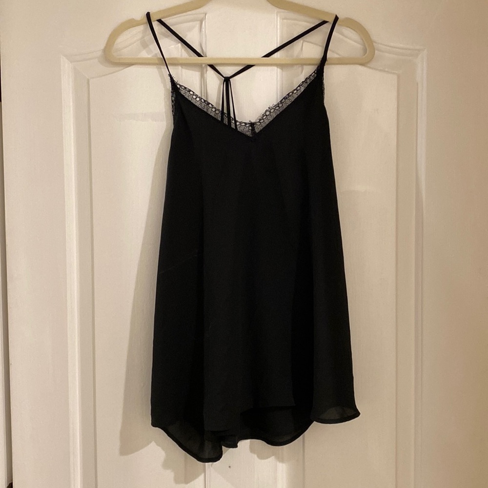 LOFT Black Lace Trim Camisole